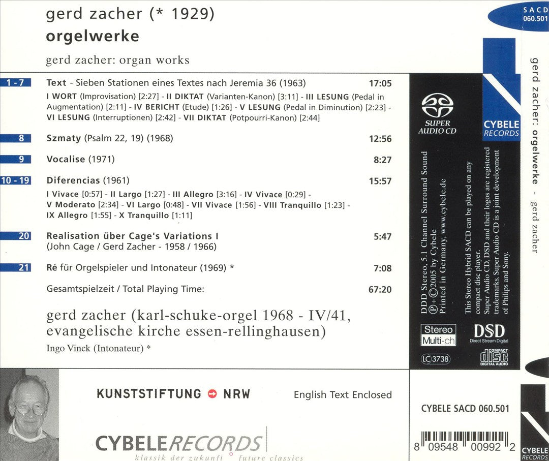 Gerd Zacher: Orgelwerke cover art