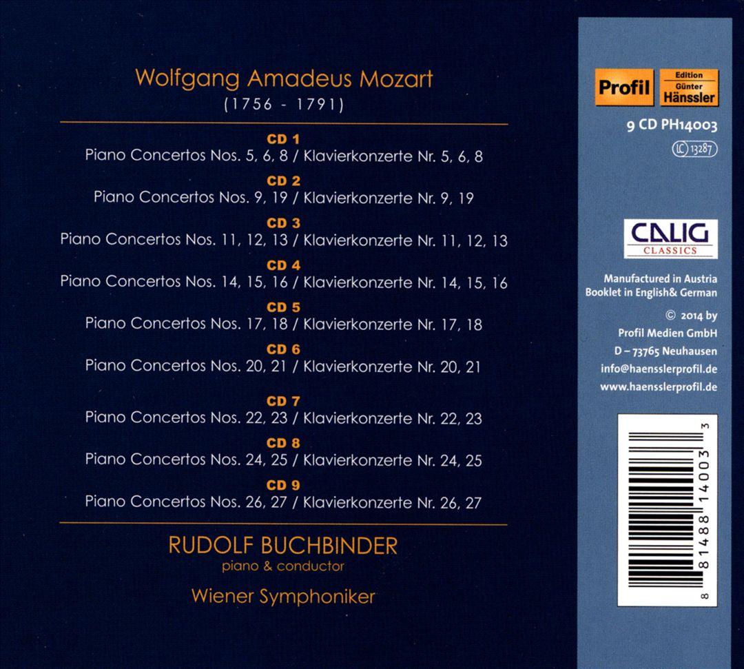 Mozart: Piano Concertos cover art