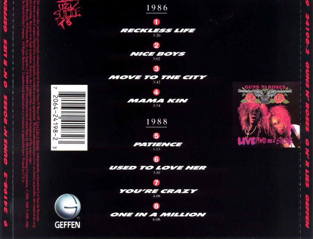 G N' R Lies cover art