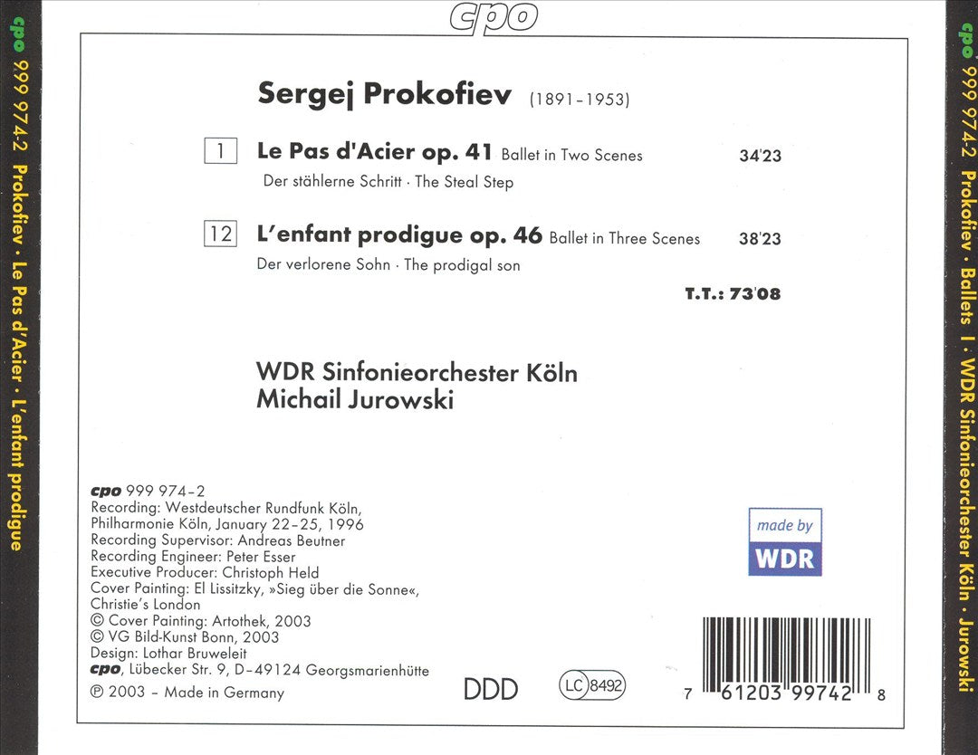Prokofiev: Le Pas d'Acier; L'enfant prodigue cover art