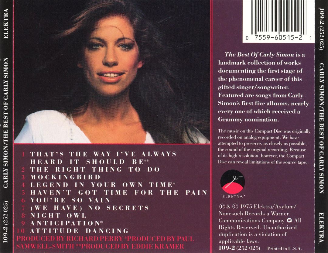 Best of Carly Simon cover art