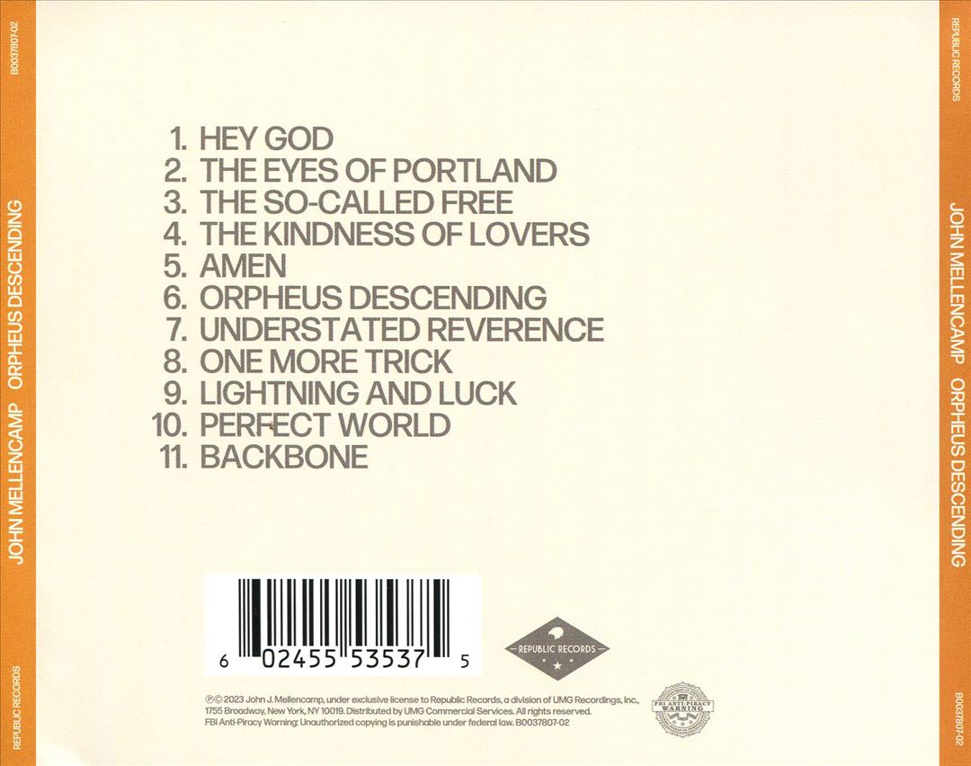 Orpheus Descending cover art