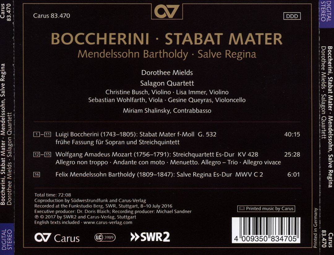 Luigi Boccherini: Stabat Mater cover art