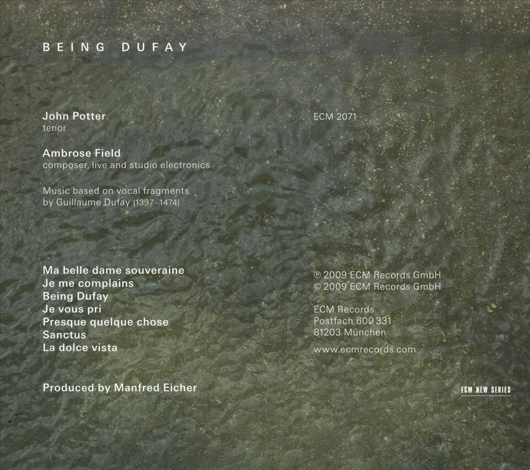 Ambrose Field: Being Dufay cover art