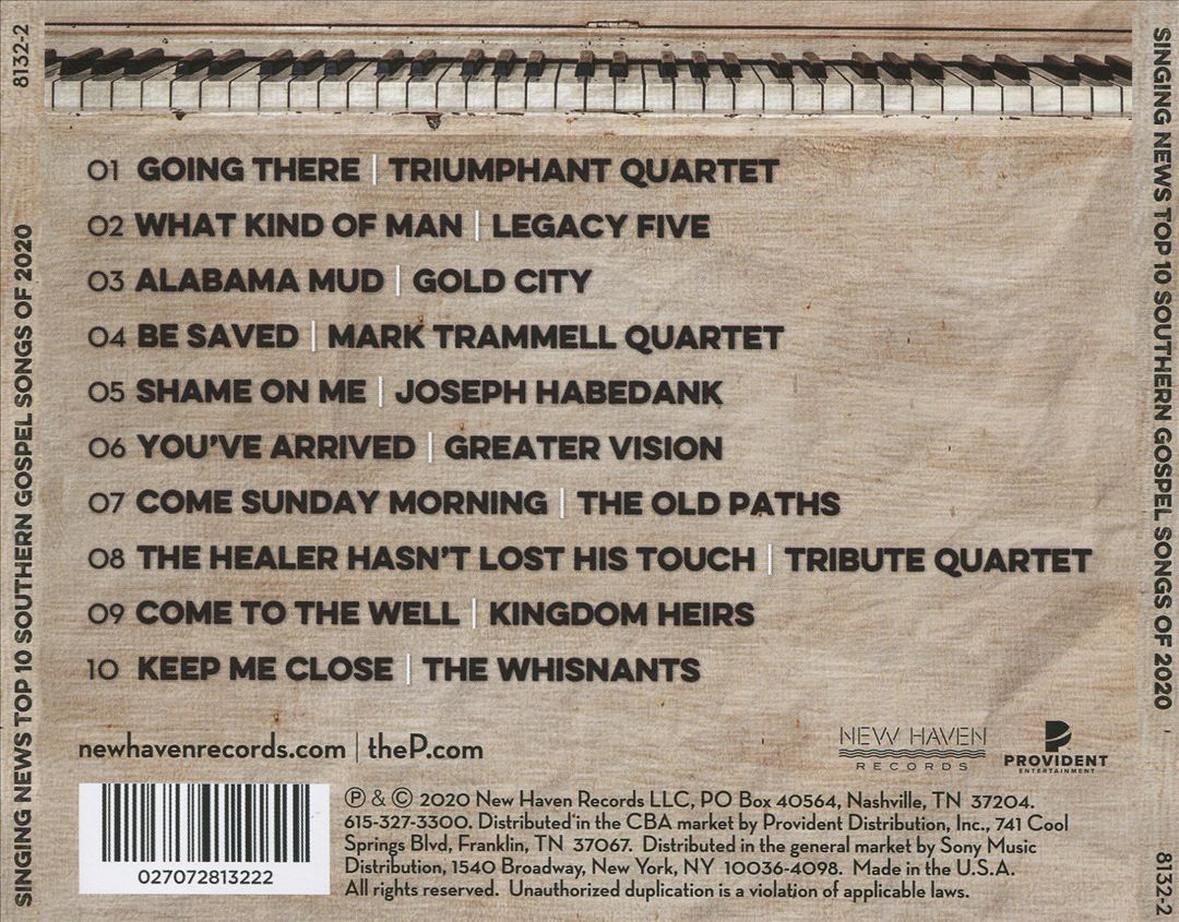 Singing News Top 10 Southem Gospel Songs of 2020 cover art