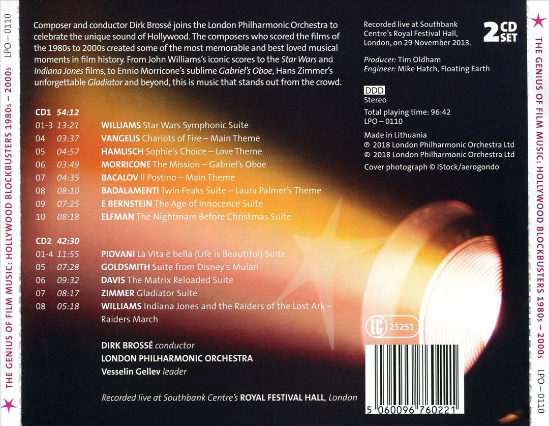 Genius of Film Music: Hollywood Blockbusters 1980s to 2000s cover art