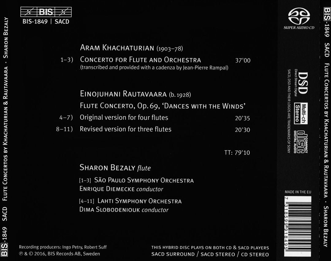 Flute Concertos by Khachaturian & Rautavaara cover art