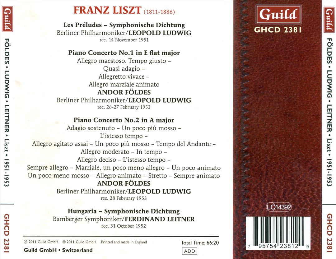 Liszt: Piano Concertos Nos. 1 & 2; Les Préludes cover art