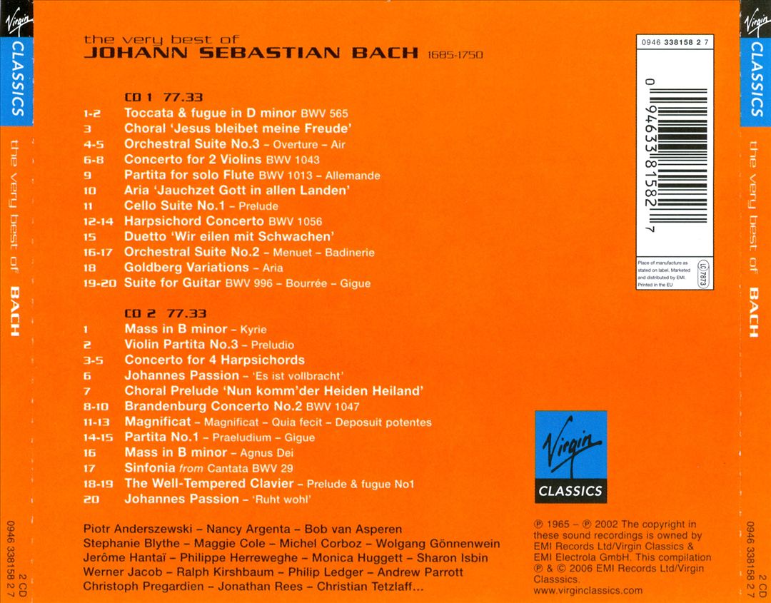 Very Best of Bach cover art