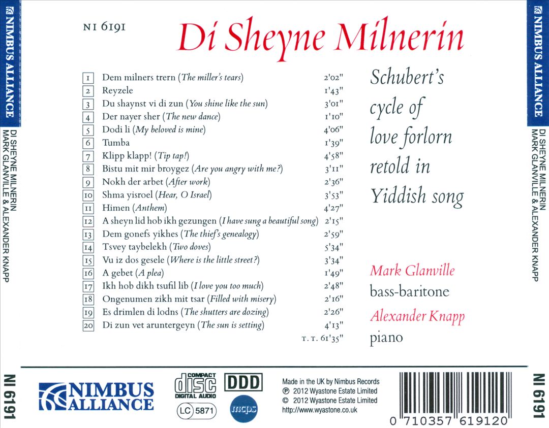 Di Sheyne Milnerin: Schubert's Cycle of Love Forlorn Retold in Yiddish Song cover art