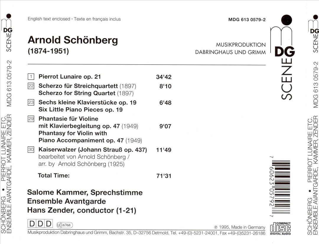 Schönberg: Pierrot Lunaire, Op. 21 cover art
