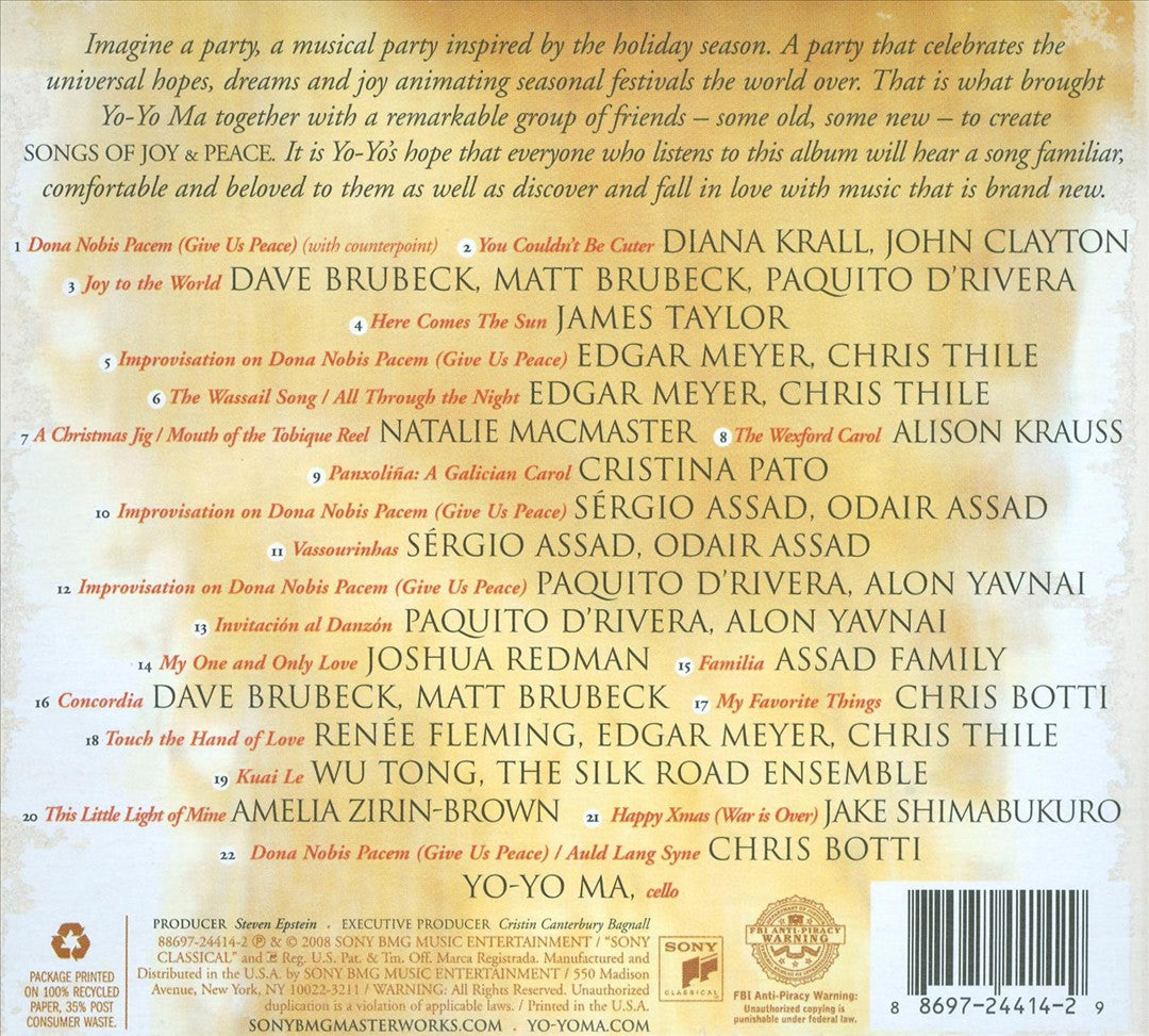 Yo-Yo Ma & Friends: Songs of Joy & Peace cover art