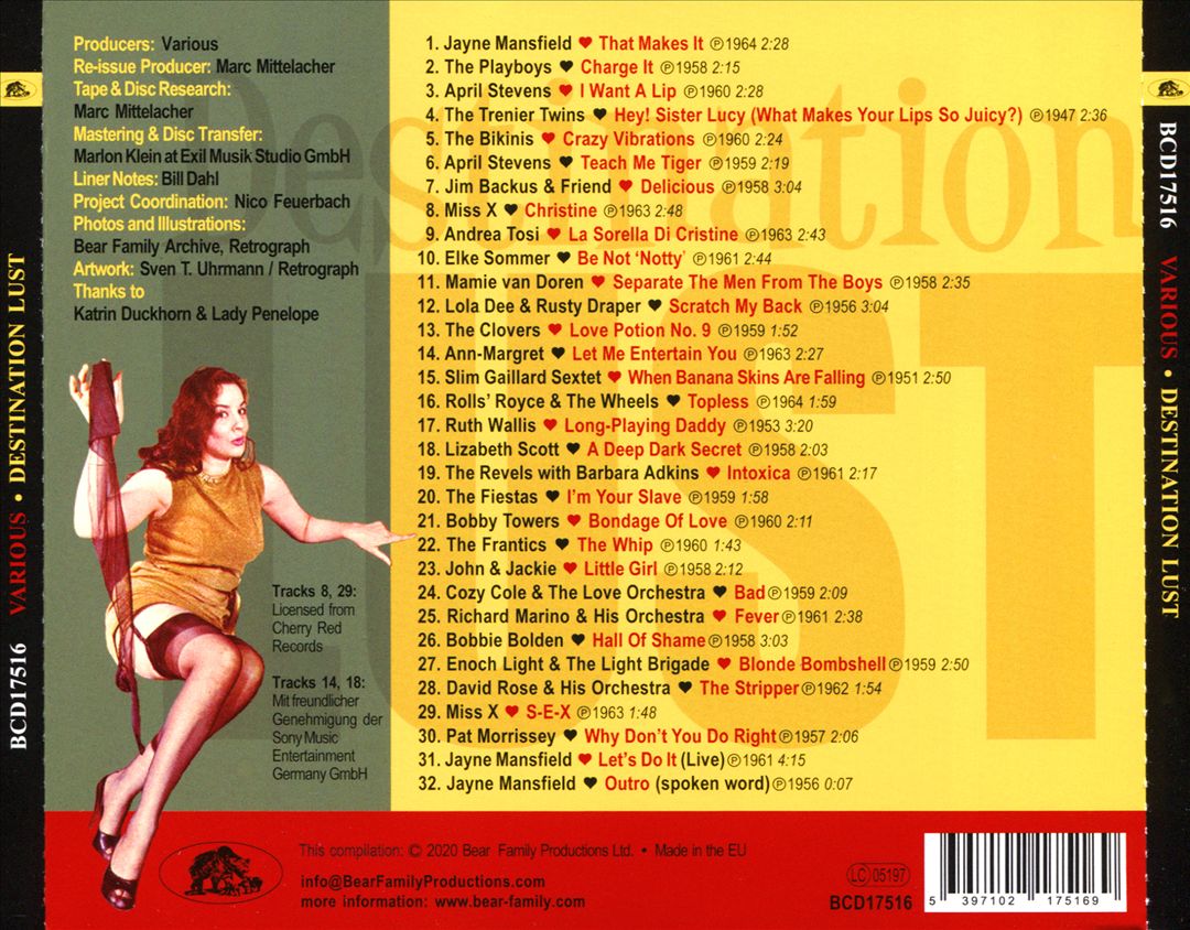 Destination: Lust - Songs Of Love, Sex And Violence cover art