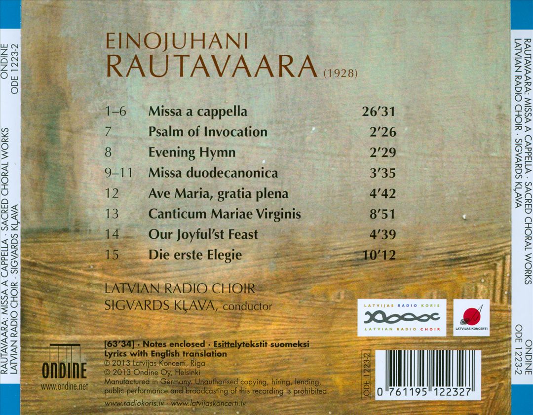 Rautavaara: Missa a Cappella cover art