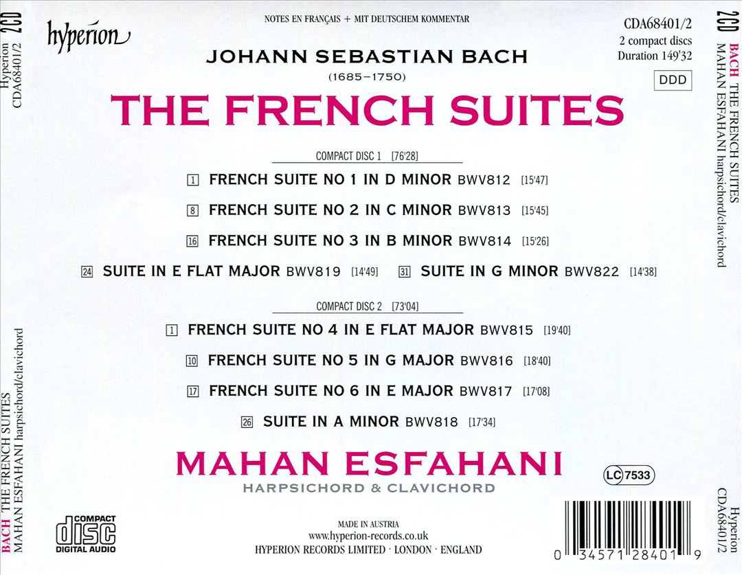 Bach: The French Suites, BWV 812-817 cover art
