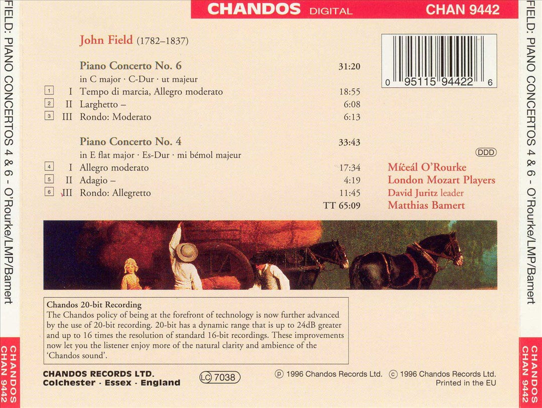 John Field: Piano Concertos Vol. 2, No. 4 in E flat major & No. 6 in C major cover art