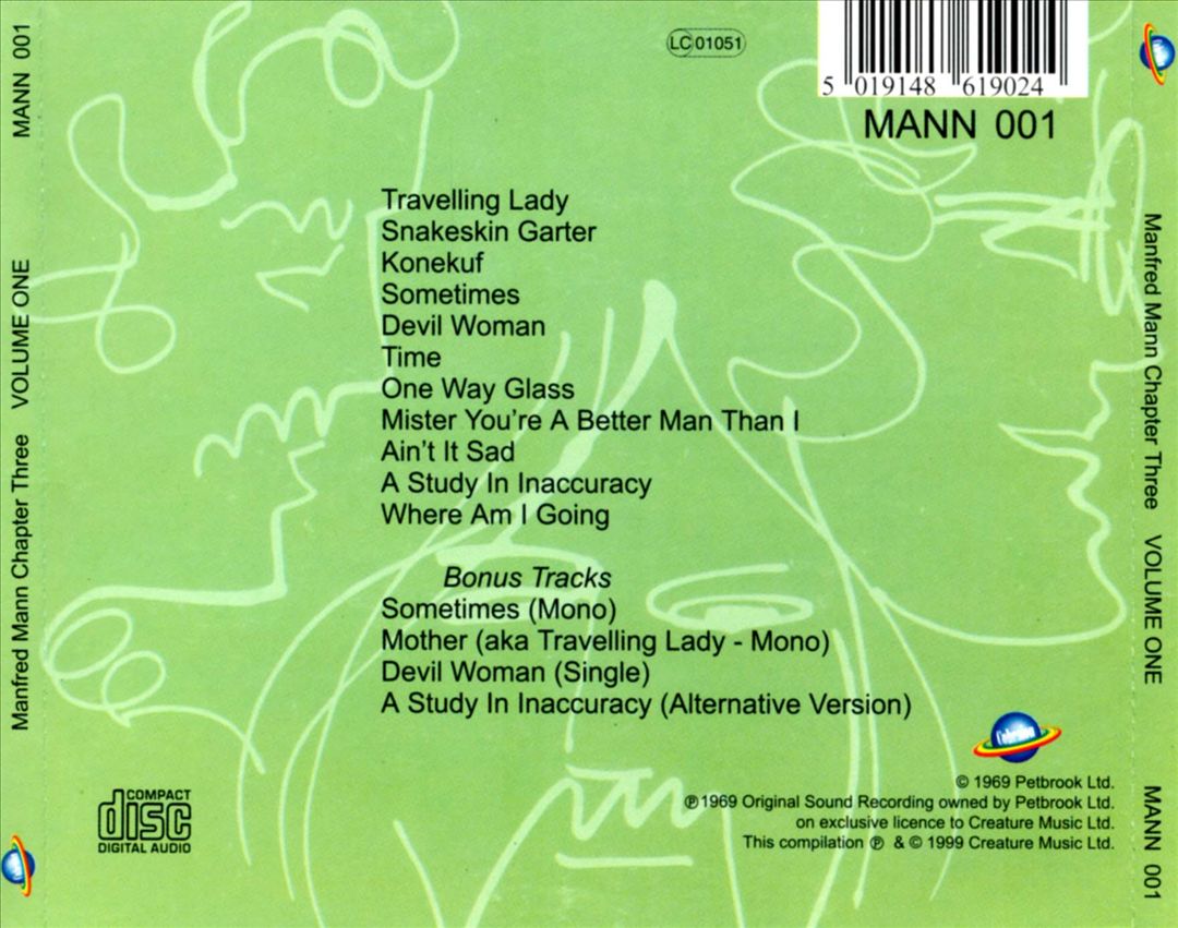 Manfred Mann Chapter Three cover art
