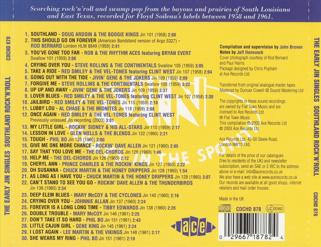 Early Jin Singles: Southland Rock'n'Roll cover art
