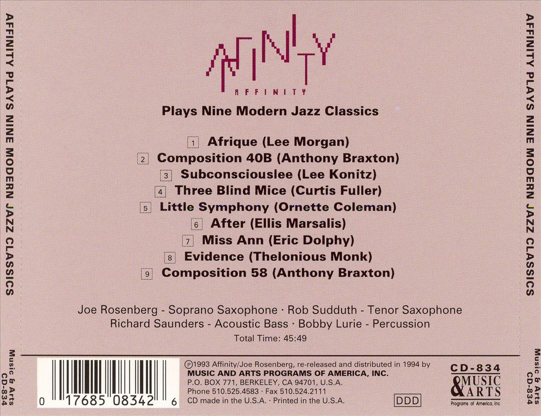 Affinity Plays Ornette Coleman's Little Symphony and Eight Other Modern Jazz Classics cover art