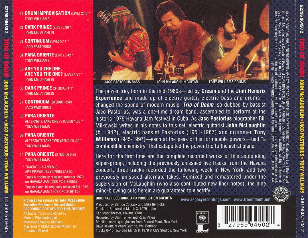 Trio of Doom Live cover art