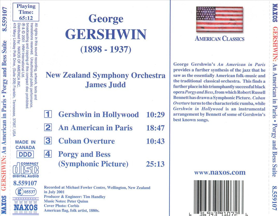 Gershwin: An American in Paris; Porgy & Bess Suite; Gershwin in Hollywood cover art
