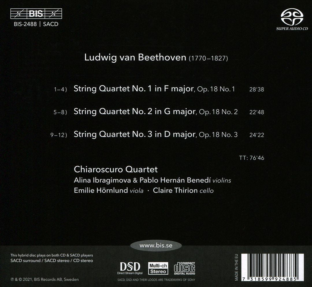 Beethoven: String Quartets, Op. 18 Nos. 1-3 cover art