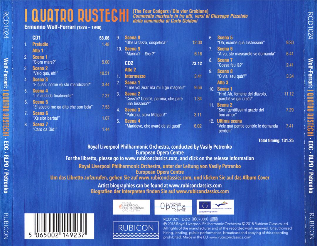 Wolf-Ferrari: I Quattro Rusteghi cover art