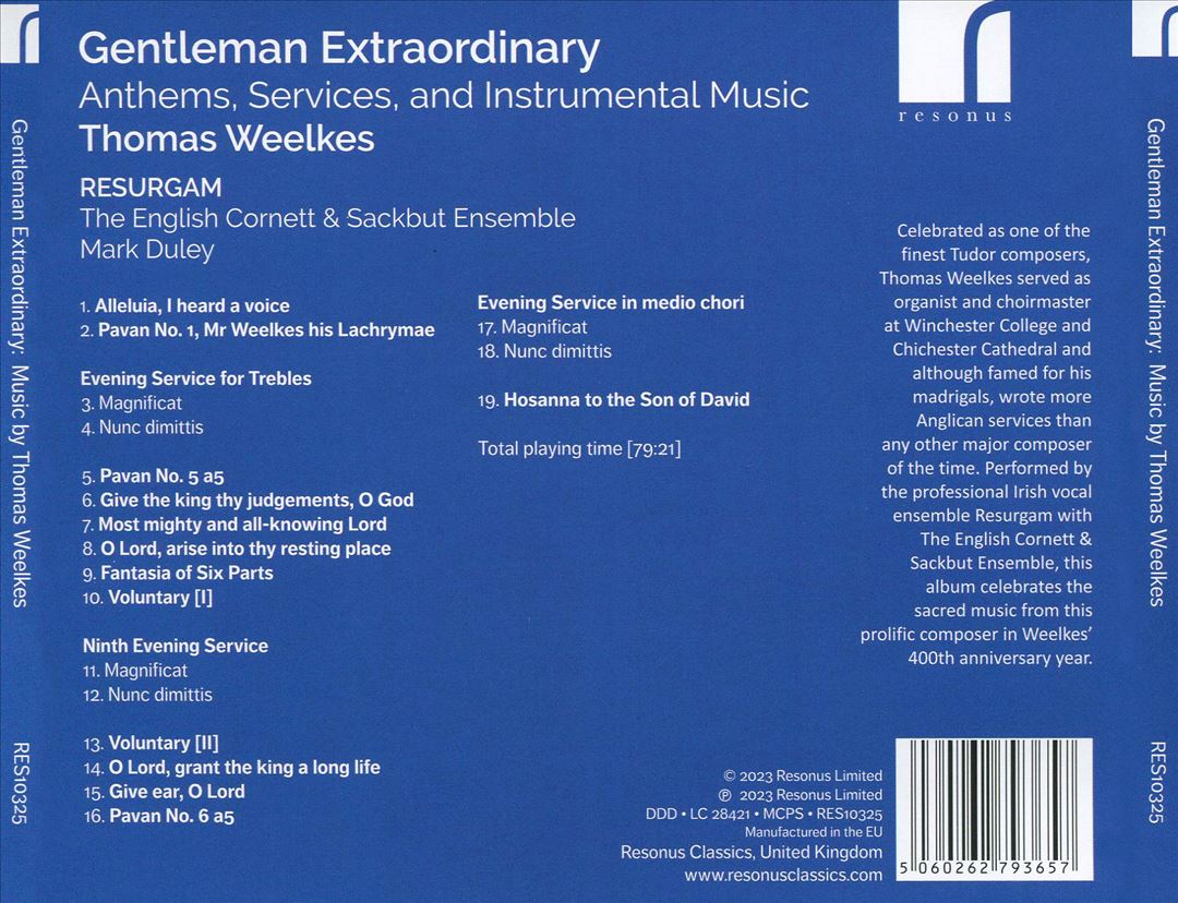 Thomas Weelkes: Gentleman Extraordinary cover art