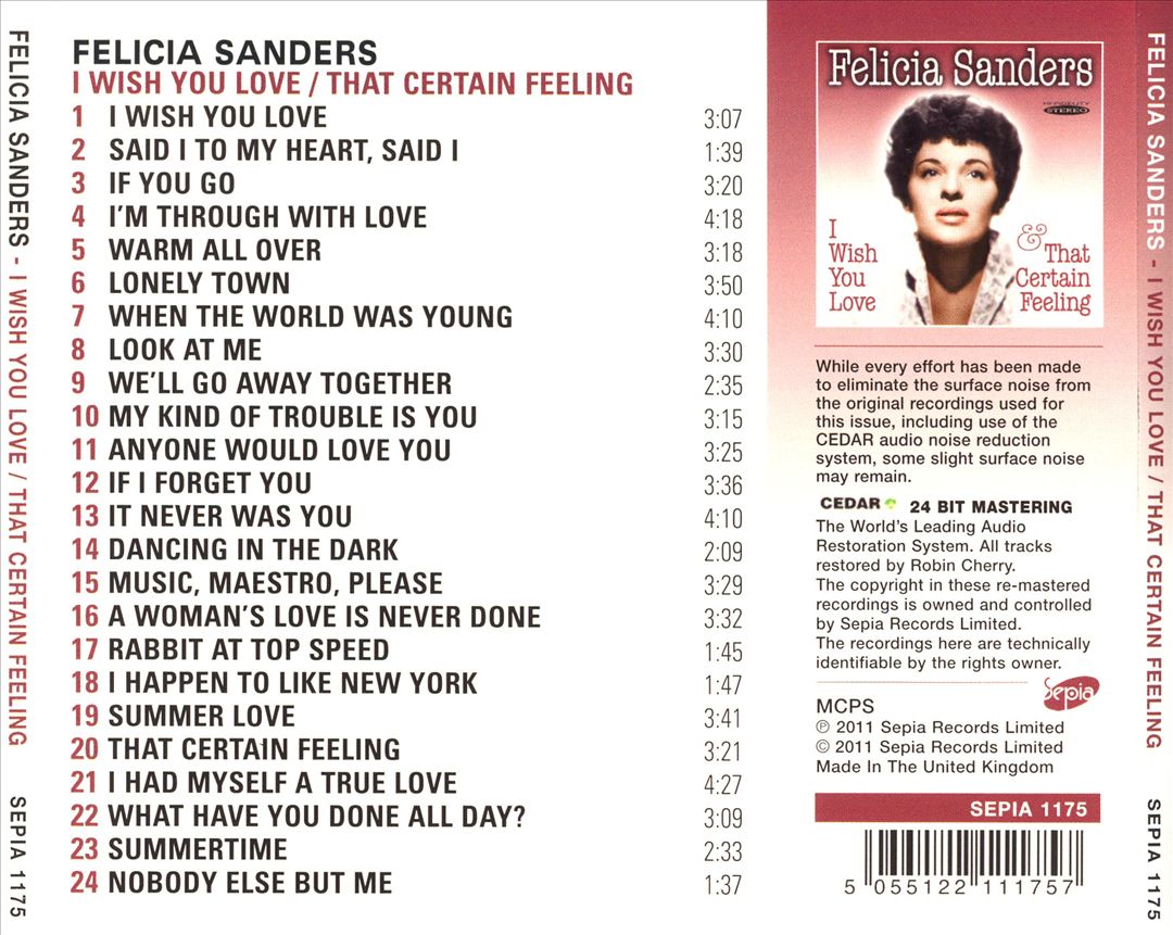 I Wish You Love/That Certain Feeling cover art