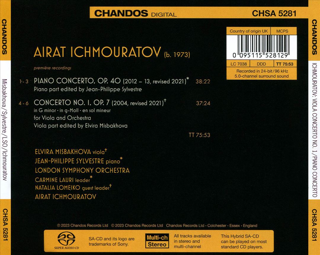 Airat Ichmouratov: Piano Concerto; Viola Concerto No. 1 cover art