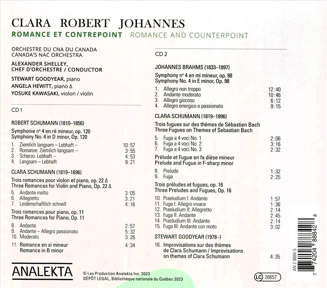 Clara, Robert, Johannes: Romance and Counterpoint cover art