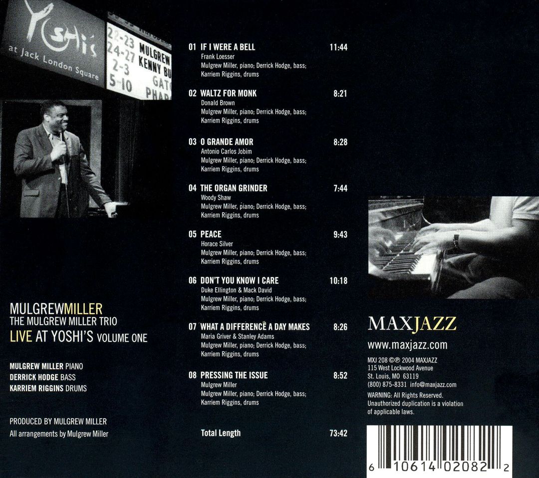Live at Yoshi's, Vol. 1 cover art