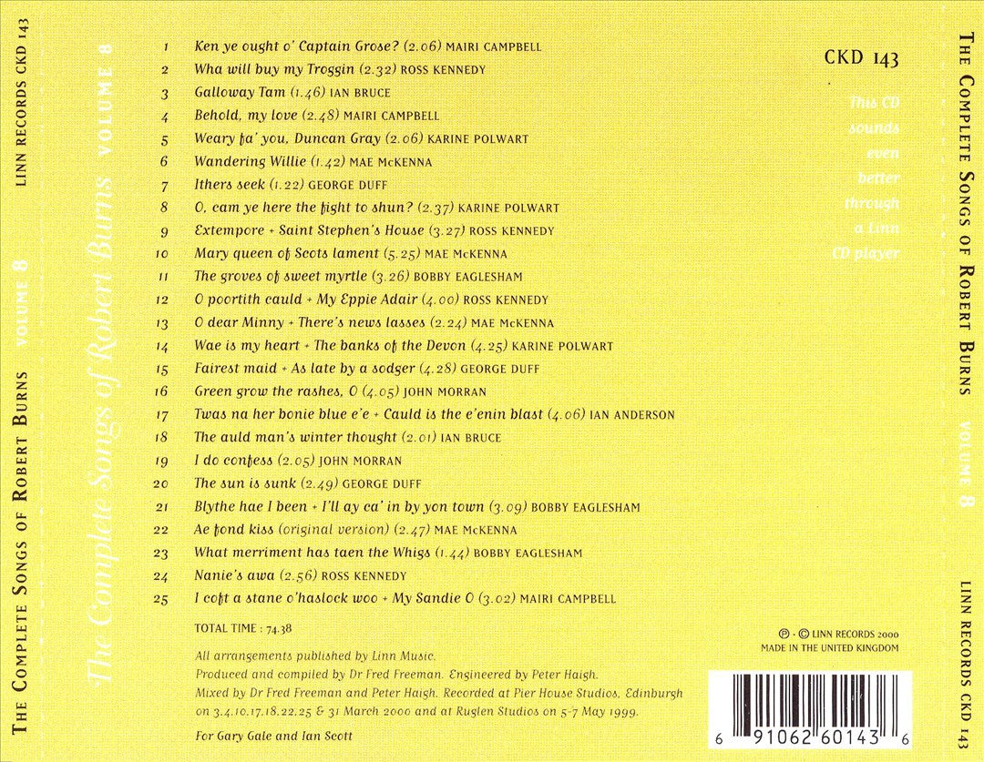 Robert Burns: The Complete Songs, Vol. 8 cover art