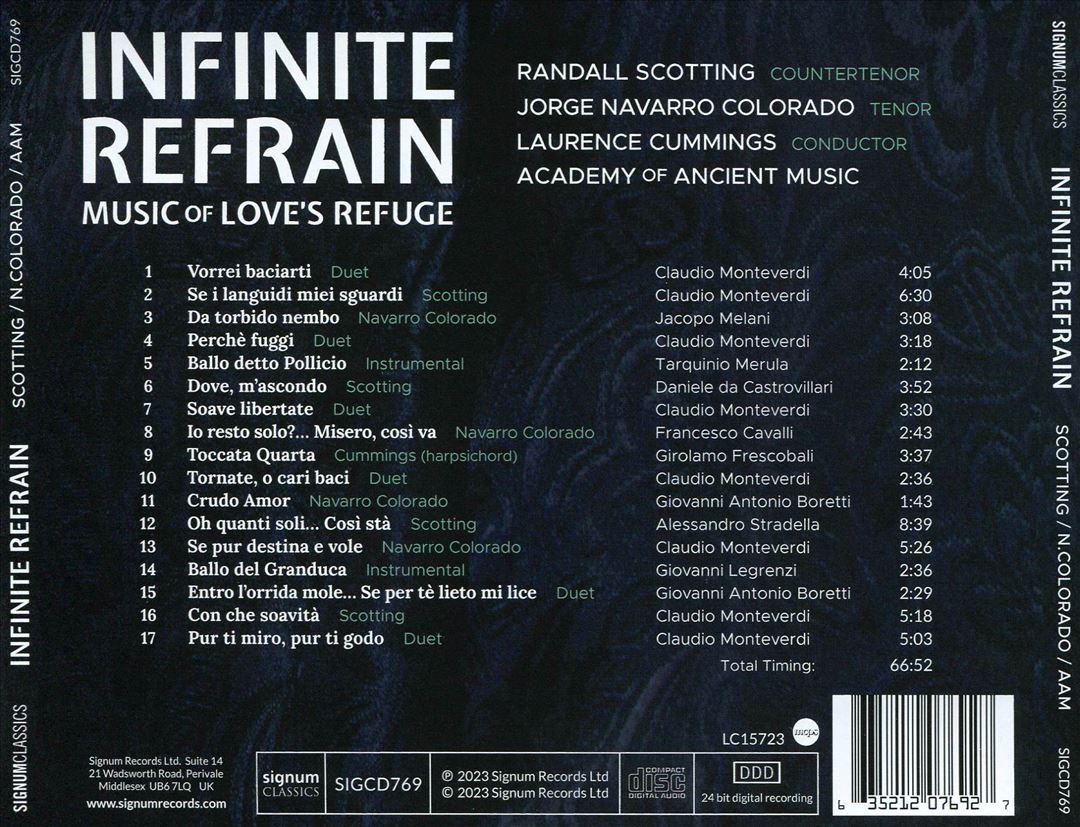 Infinite Refrain: Music of Love's Refuge cover art