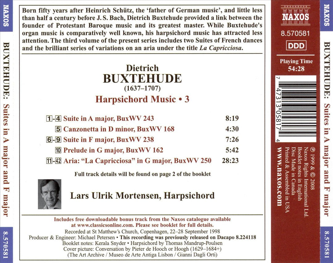 Buxtehude: Suites in A major and F major; La Capricciosa cover art