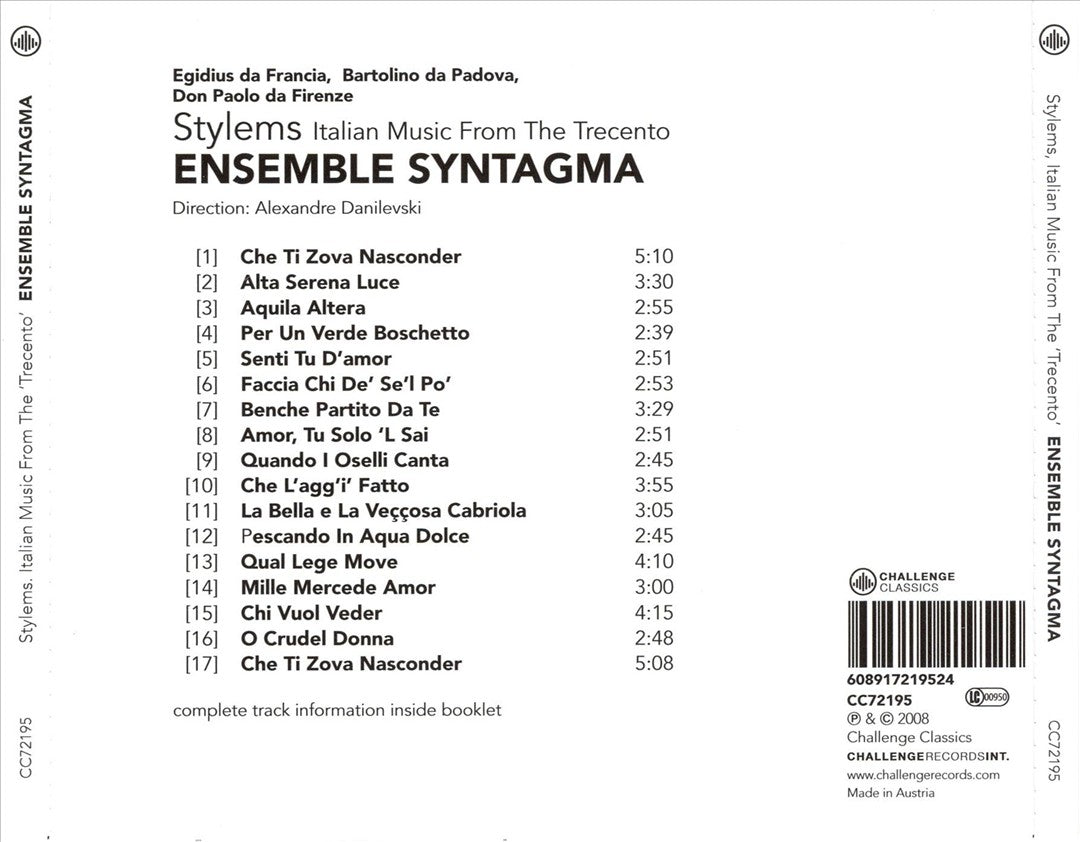 Stylems: Italian Music From The Trecento cover art