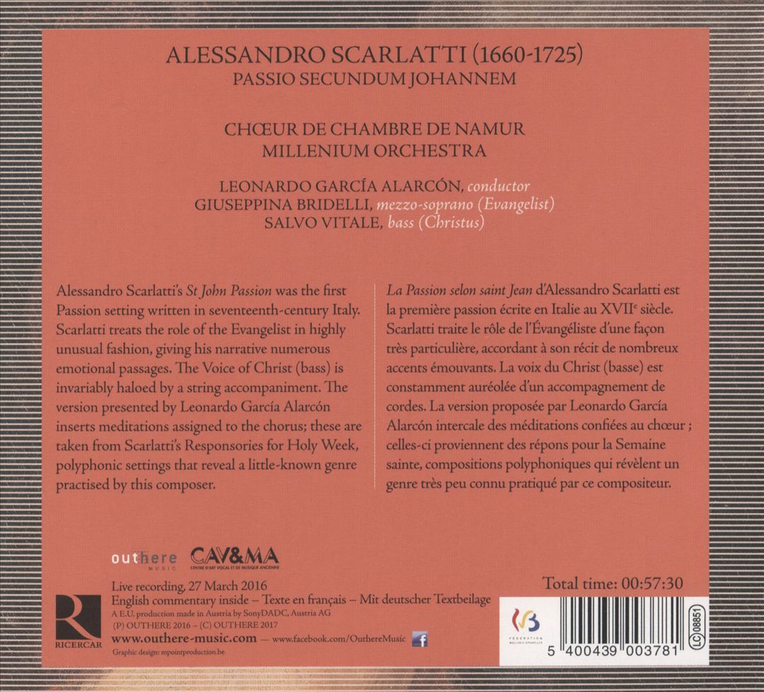 Alessandro Scarlatti: Passio Secundum Johannem cover art