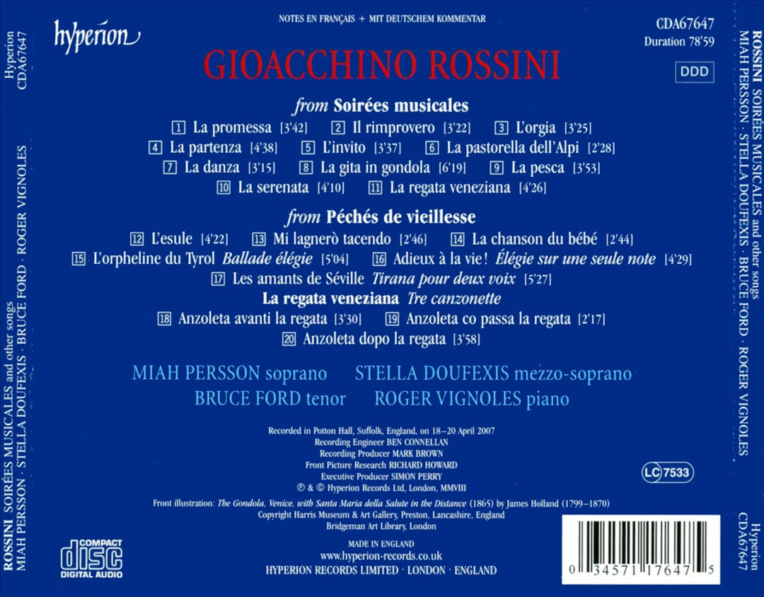 Soirées musicales: Songs & Duets by Rossini cover art