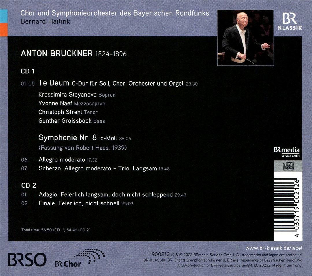 Bruckner: Symphonie Nr. 8; Te Deum cover art