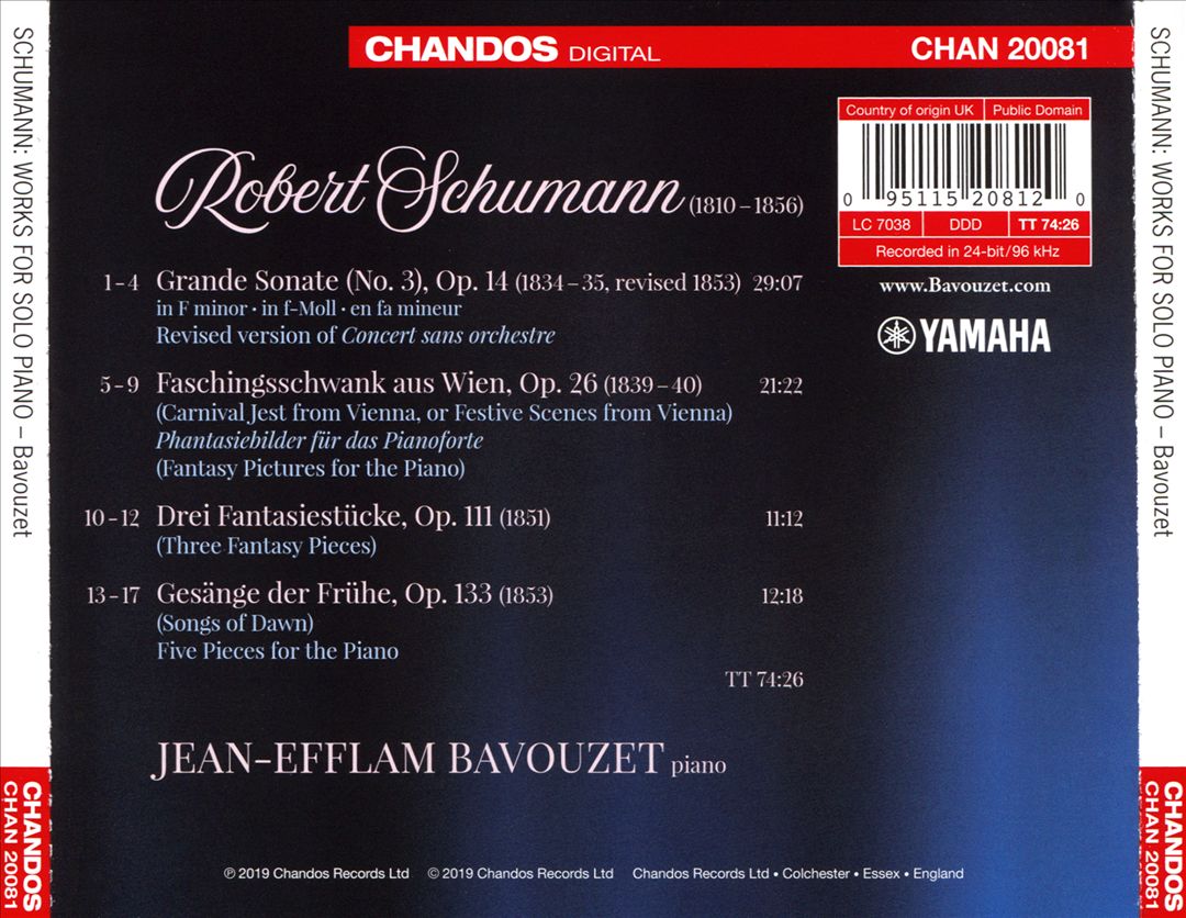 Jean-Efflam Bavouzet plays Schumann cover art