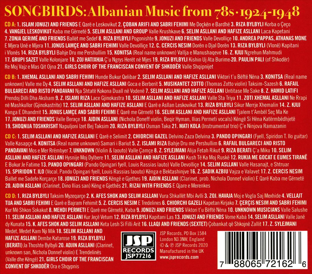 Songbirds: Albanian Music from 78s (1924-1948) cover art