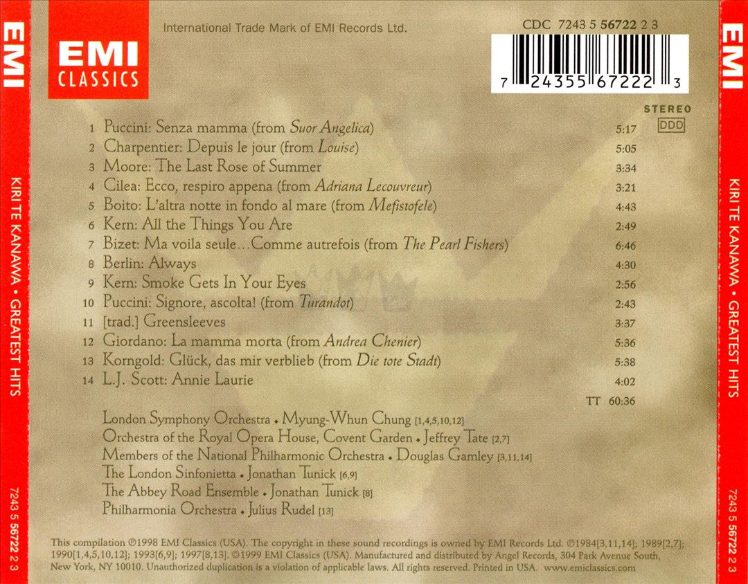 Kiri Te Kanawa: Greatest Hits cover art