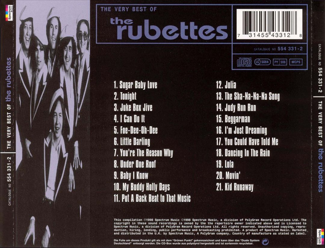 Very Best of the Rubettes cover art