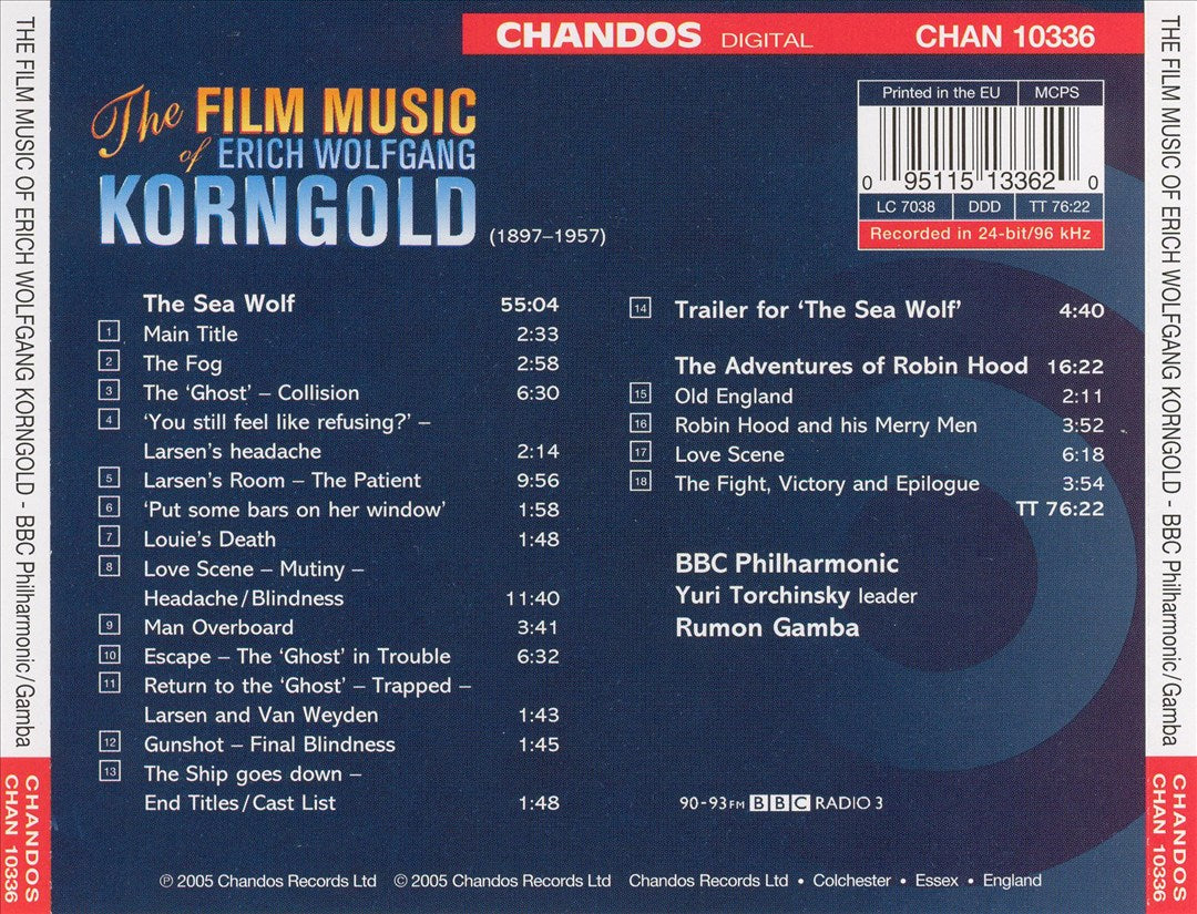 Film Music of Erich Wolfgang Korngold: Sea Wolf and The Adventures of Robin Hood cover art
