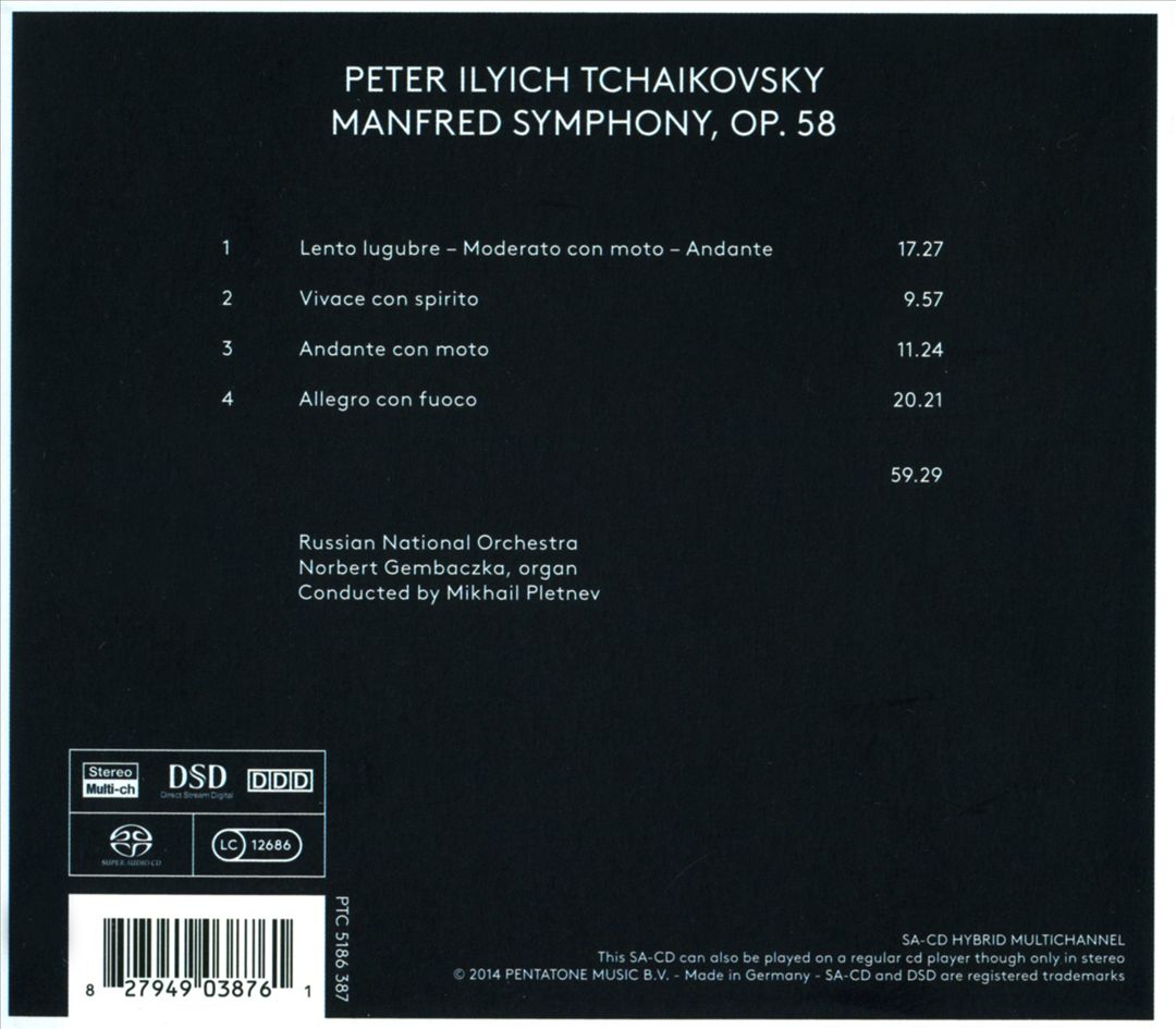 Tchaikovsky: Manfred Symphony cover art