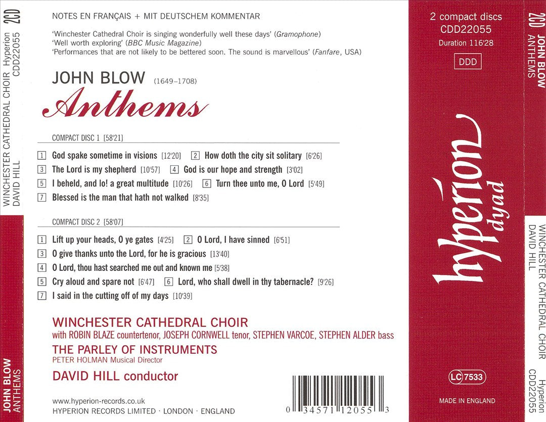 John Blow Anthems cover art