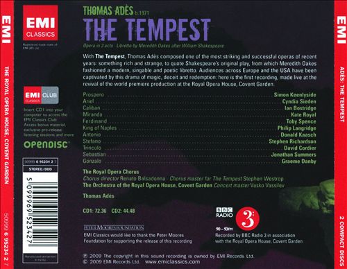 Thomas Adès: The Tempest cover art