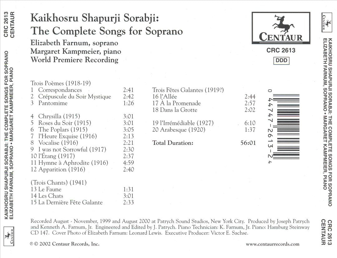 Kaikhosru Shapurji Sorabji: The Complete Songs for Soprano cover art