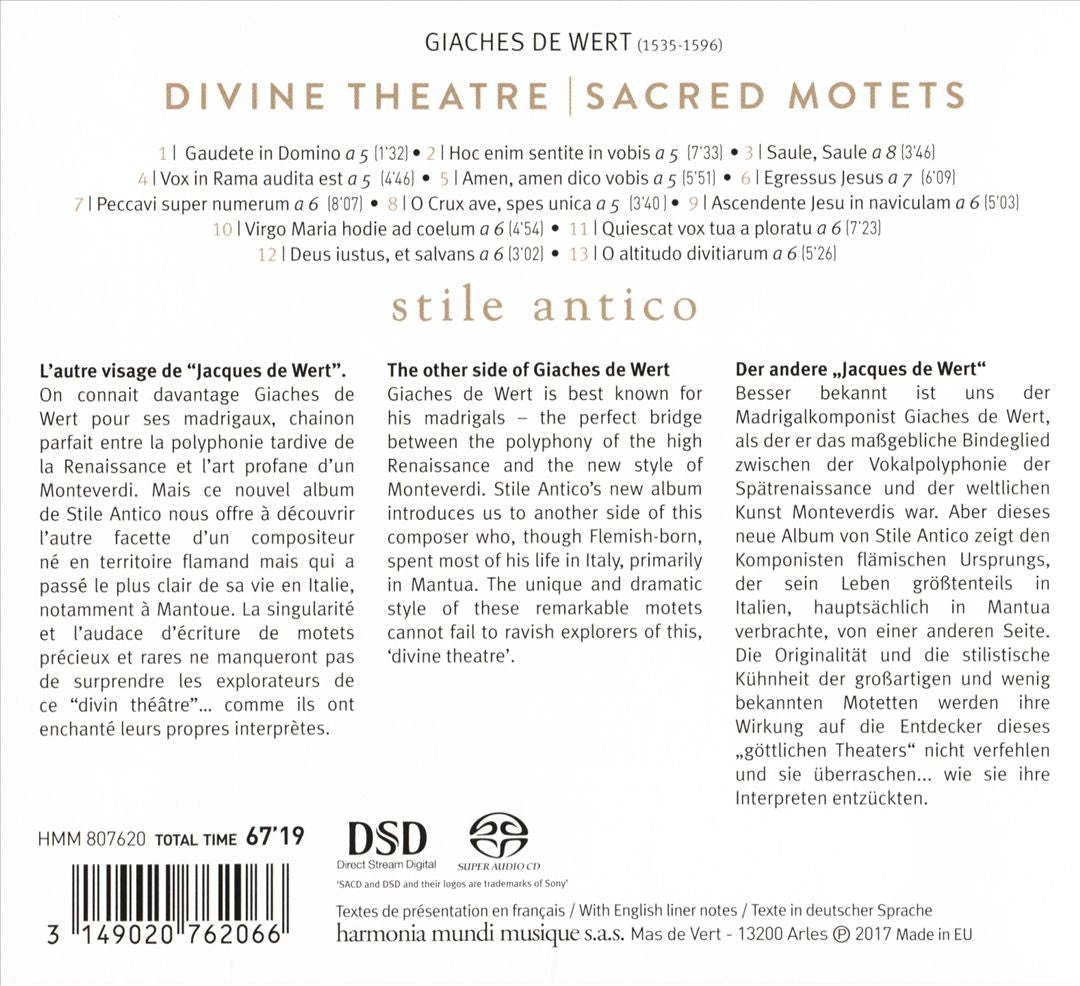 Divine Theatre: Sacred Motets by Giaches de Wert cover art