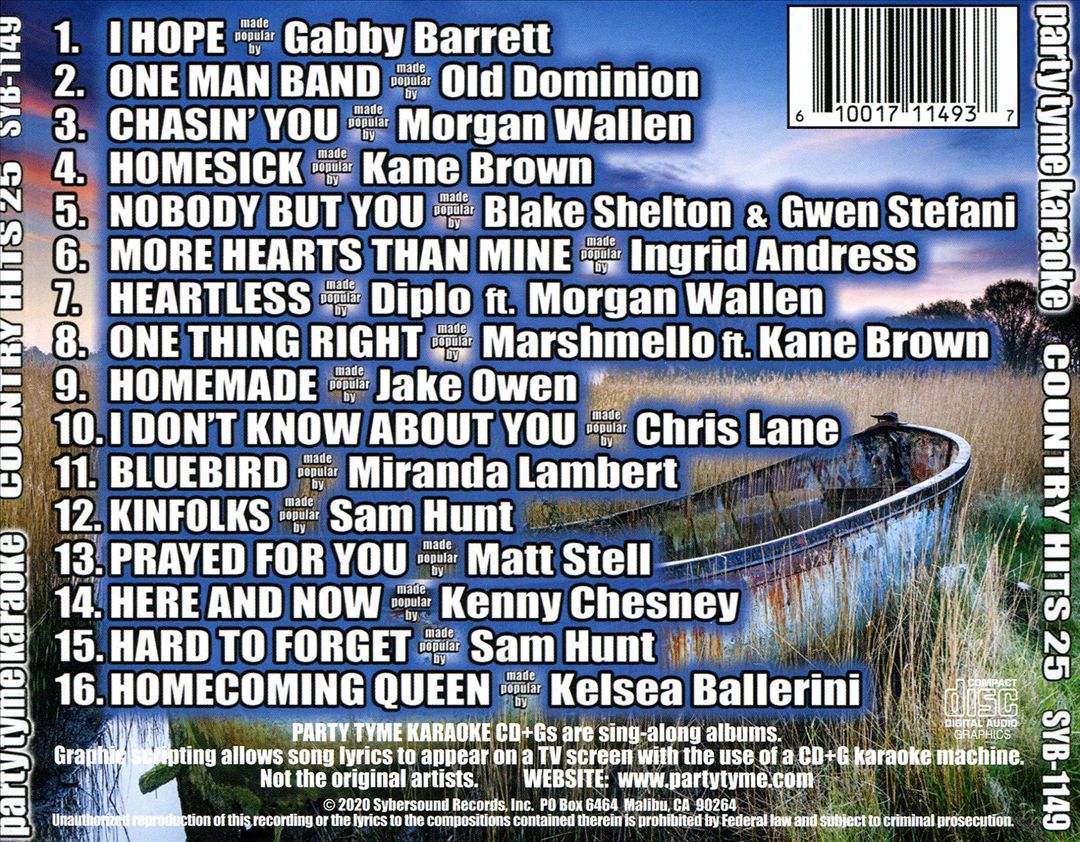Party Tyme Karaoke: Country Hits 25 cover art